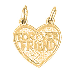 Yellow Gold-plated Silver Forever Friend In Heart Pendant