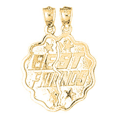 Yellow Gold-plated Silver Best Friends Pendant