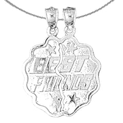 Sterling Silver Best Friends Pendant (Rhodium or Yellow Gold-plated)