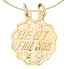 Sterling Silver Best Friends Pendant (Rhodium or Yellow Gold-plated)