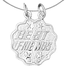 Sterling Silver Best Friends Pendant (Rhodium or Yellow Gold-plated)