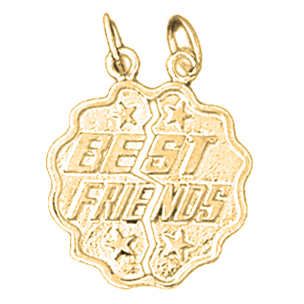 Yellow Gold-plated Silver Best Friends Pendant