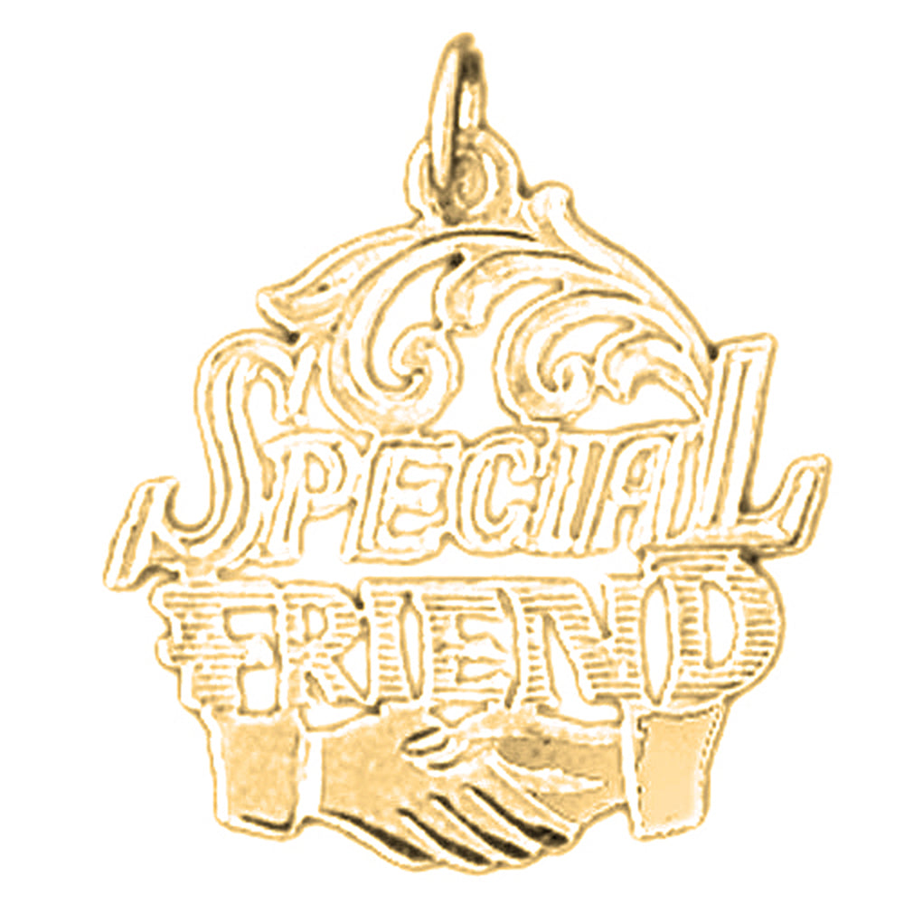 Yellow Gold-plated Silver Special Friend Pendant