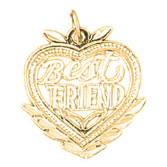 Yellow Gold-plated Silver Best Friend In Heart Pendant