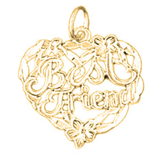 Yellow Gold-plated Silver Best Friend In Heart Pendant