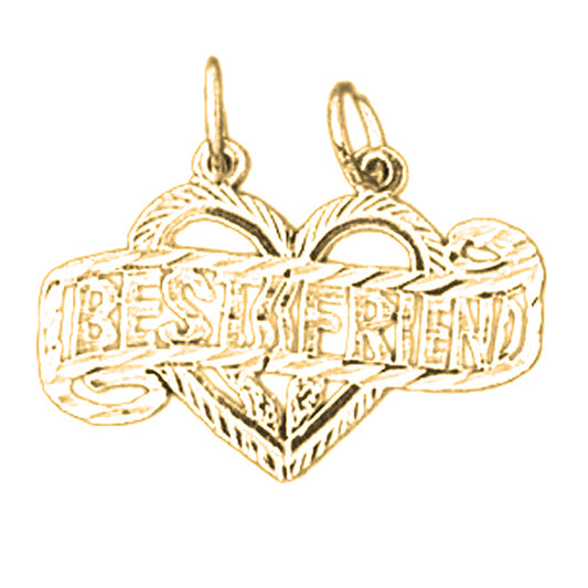 Yellow Gold-plated Silver Best Friend In Heart Pendant