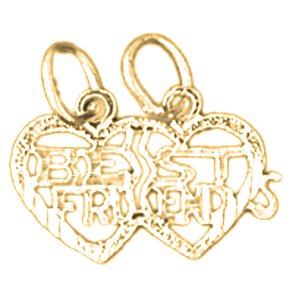 Yellow Gold-plated Silver Best Friend In Heart Pendant