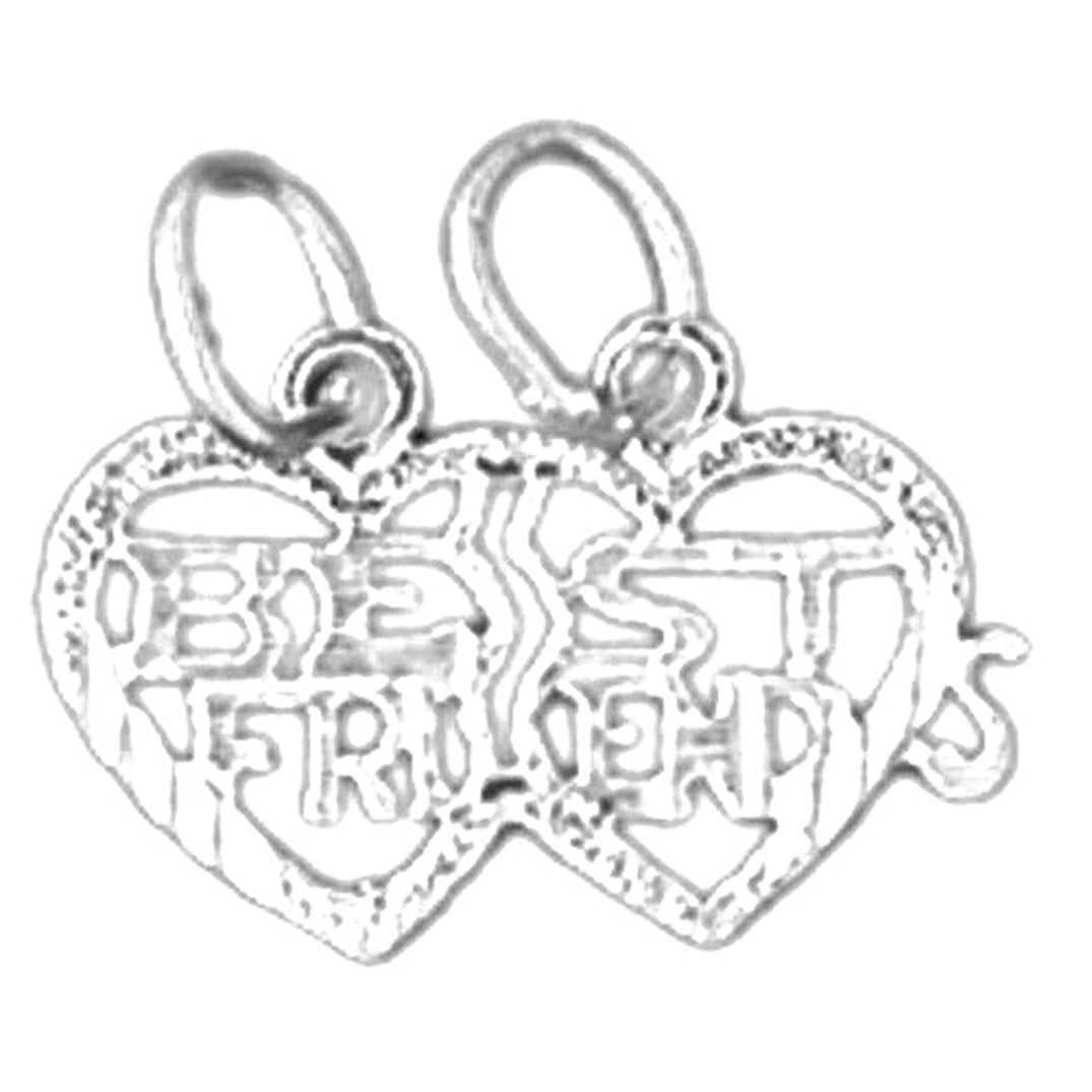 Sterling Silver Best Friend In Heart Pendant