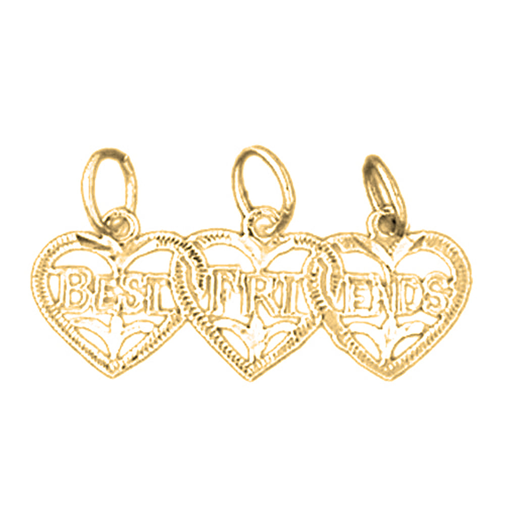 Yellow Gold-plated Silver Best Friend In Heart Pendant