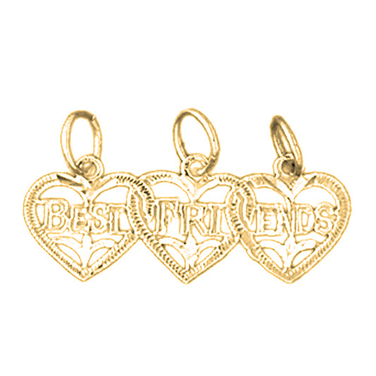 Yellow Gold-plated Silver Best Friend In Heart Pendant