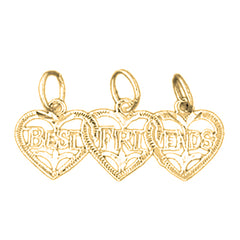 Yellow Gold-plated Silver Best Friend In Heart Pendant