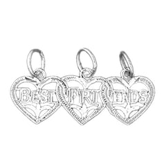 Sterling Silver Best Friend In Heart Pendant