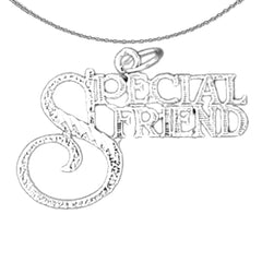 Anhänger „Special Friend“ aus Sterlingsilber (rhodiniert oder gelbvergoldet)