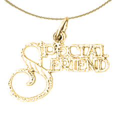 Anhänger „Special Friend“ aus Sterlingsilber (rhodiniert oder gelbvergoldet)