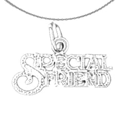 Sterling Silver Special Friend Pendant (Rhodium or Yellow Gold-plated)