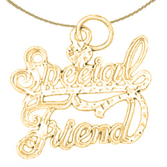 Colgante de plata de ley para amigo especial (bañado en rodio o oro amarillo)