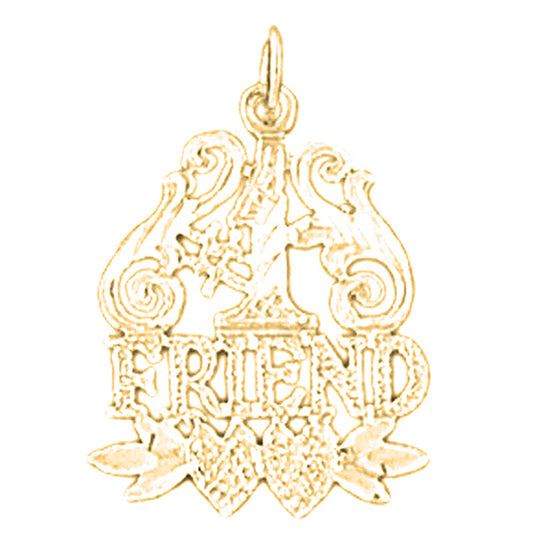 Yellow Gold-plated Silver #1 Friend Pendant