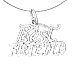 Sterling Silver Best Friends Pendant (Rhodium or Yellow Gold-plated)