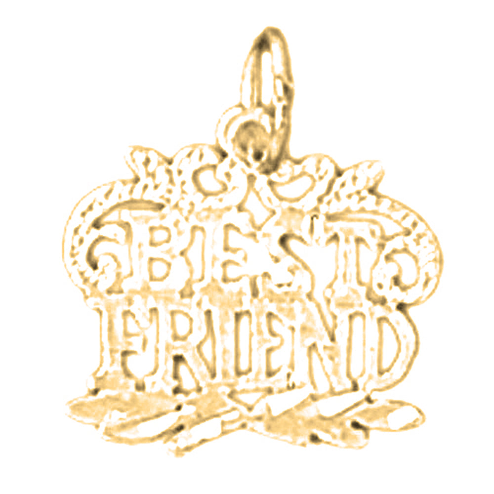 Yellow Gold-plated Silver Best Friends Pendant