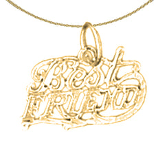 Sterling Silver Best Friends Pendant (Rhodium or Yellow Gold-plated)