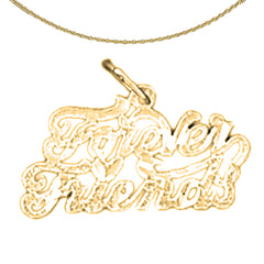 Sterling Silver Forever Friends Pendant (Rhodium or Yellow Gold-plated)