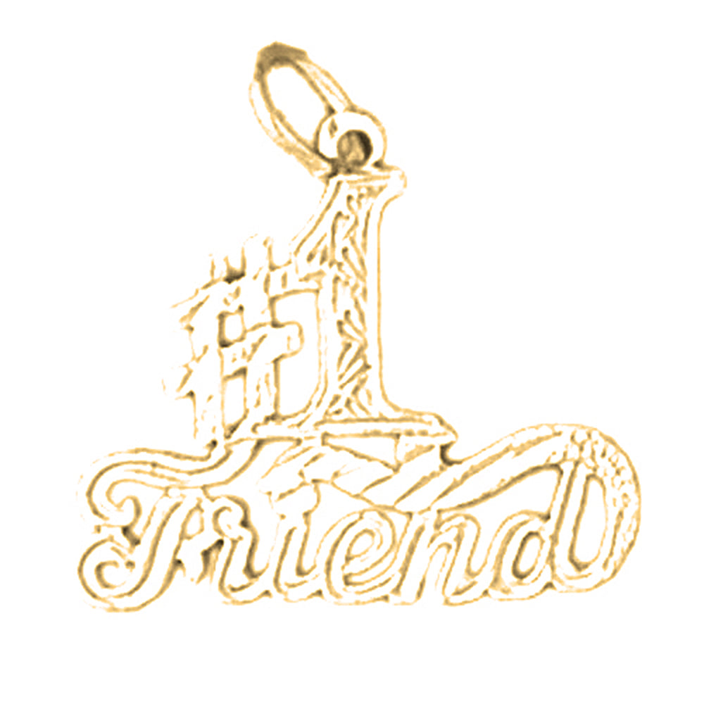 Yellow Gold-plated Silver #1 Friend Pendant