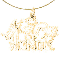 Sterling Silver Matron Of Honor Pendant (Rhodium or Yellow Gold-plated)