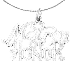 Colgante de plata de ley con diseño de matrona de honor (bañado en rodio o oro amarillo)