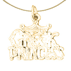 Sterling Silver Greek Princess Pendant (Rhodium or Yellow Gold-plated)