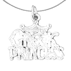 Colgante de princesa griega de plata de ley (bañado en rodio o oro amarillo)