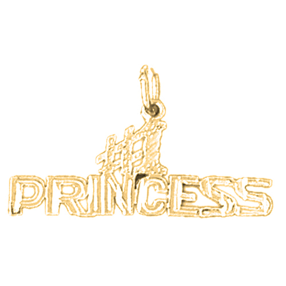 Yellow Gold-plated Silver #1 Princess Pendant