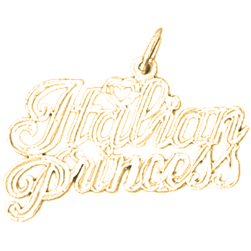 Yellow Gold-plated Silver Italian Princess Pendant