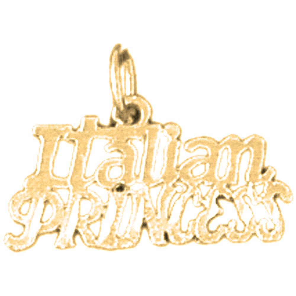 Yellow Gold-plated Silver Italian Princess Pendant