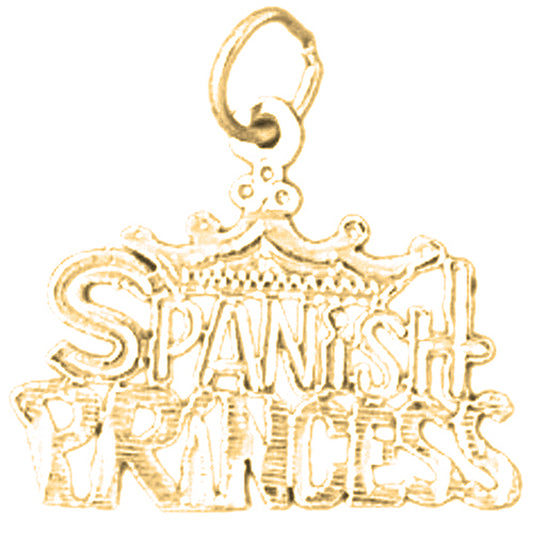 Yellow Gold-plated Silver Spanish Princess Pendant