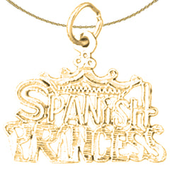 Sterling Silver Spanish Princess Pendant (Rhodium or Yellow Gold-plated)