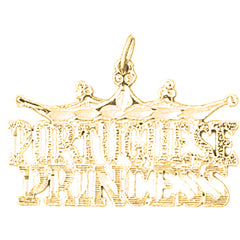 Yellow Gold-plated Silver Portuguese Princess Pendant