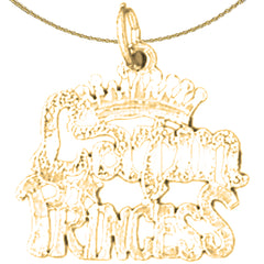 Colgante de princesa latina de plata de ley (bañado en rodio o oro amarillo)