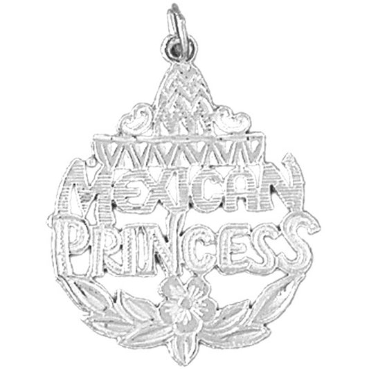 Sterling Silver Mexican Princess Pendant