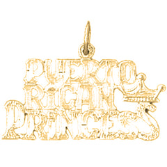 Yellow Gold-plated Silver Puerto Rican Princess Pendant