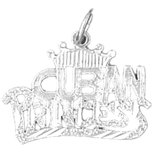 Sterling Silver Cuban Princess Pendant