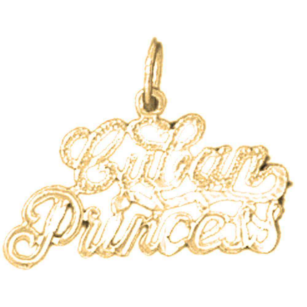 Yellow Gold-plated Silver Cuban Princess Pendant