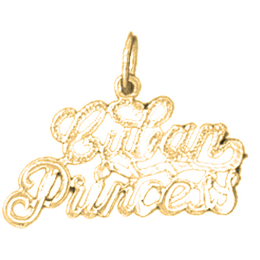 Yellow Gold-plated Silver Cuban Princess Pendant