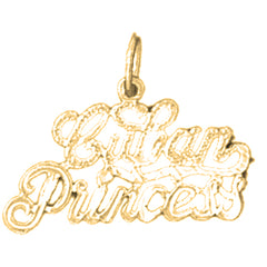 Yellow Gold-plated Silver Cuban Princess Pendant