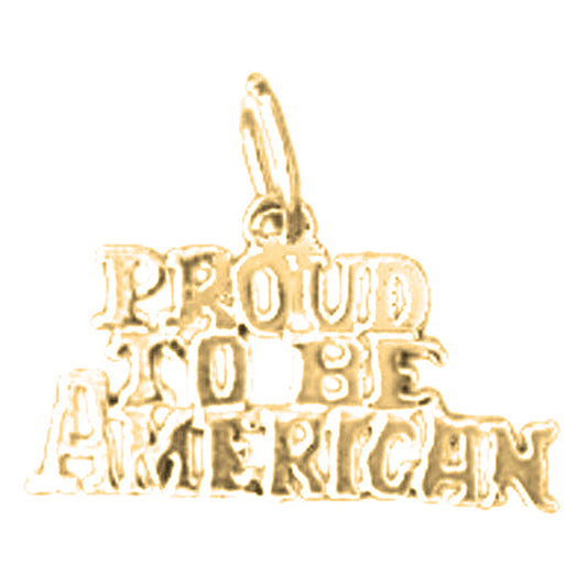 Yellow Gold-plated Silver Proud To Me American Pendant