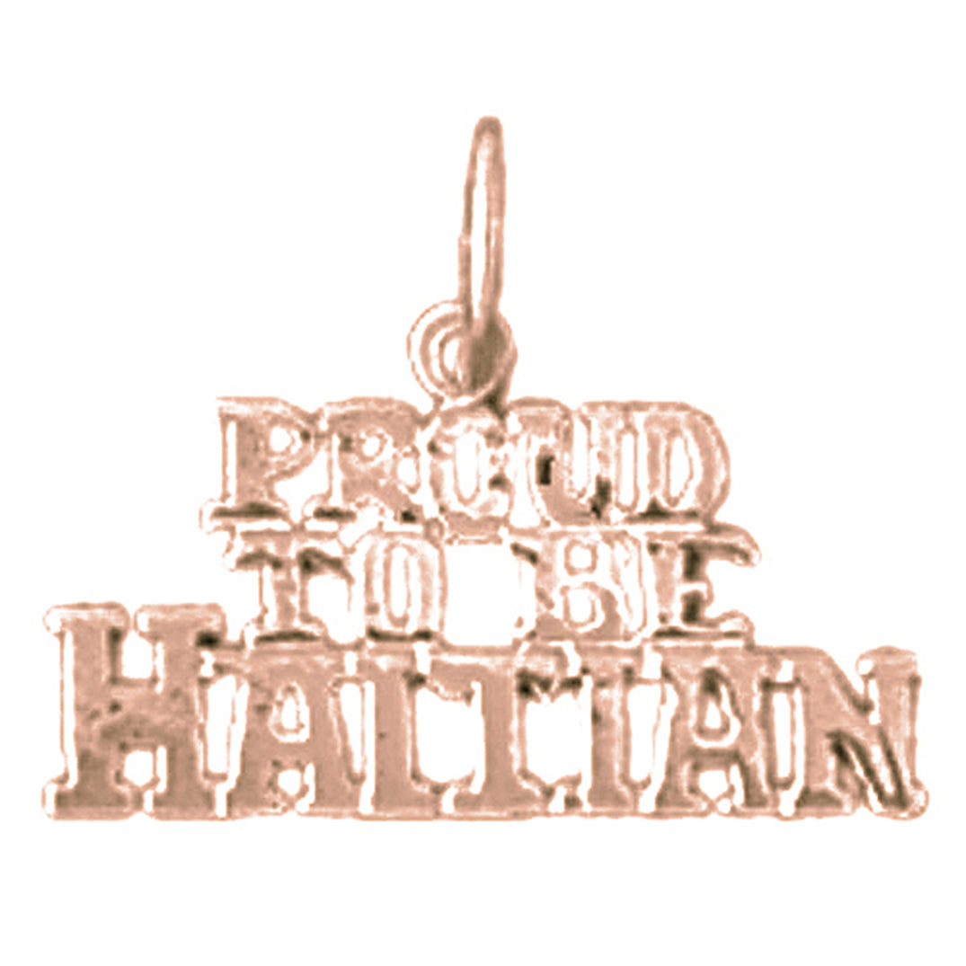 14K or 18K Gold Proud To Me Haitian Pendant