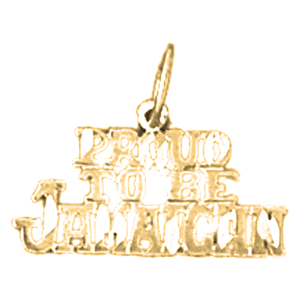 Yellow Gold-plated Silver Proud To Be Jamaican Pendant