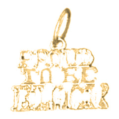 Yellow Gold-plated Silver Proud To Be Black Pendant