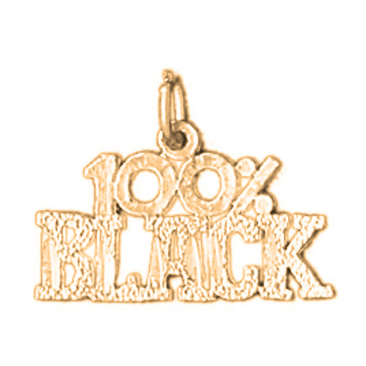 Yellow Gold-plated Silver 100% Black Pendant