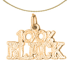Sterling Silver 100% Black Pendant (Rhodium or Yellow Gold-plated)