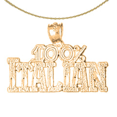 Sterling Silver 100% Italian Pendant (Rhodium or Yellow Gold-plated)